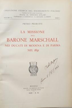 La missione del Barone Marschall nei ducati di Modena e di Parma