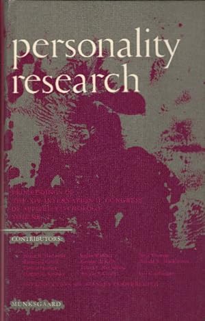 Immagine del venditore per Personality Research; Proceedings of the XIV International Congress of Applied Psychology; Volume 2; venduto da AMAHOFF- Bookstores