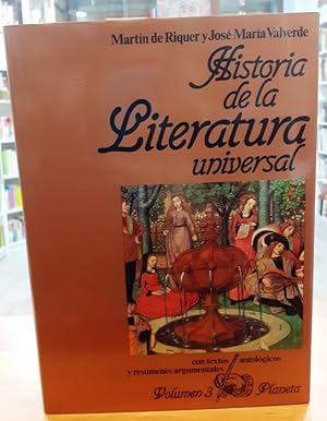 Imagen del vendedor de Historia de la literatura universal con textos antolgicos y resmenes argumentales 3 Literaturas medievales de transmisin escrita a la venta por Paraso Lector