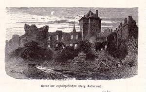 Imagen del vendedor de Ruine der erzbischflichen Burg Andernach. Holzstich. a la venta por Antiquariat Heinz Tessin