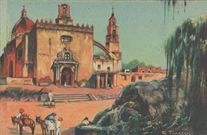 Oleo De Salvador Tarazona Xuituzco Mexico Old Painting Postcard