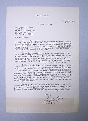 Letter signed by Richard Nixon