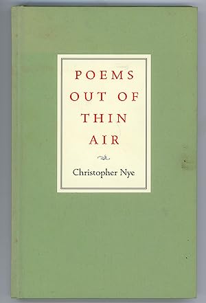 Imagen del vendedor de Poems Out of Thin Air a la venta por The Reluctant Bookseller