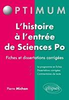 Imagen del vendedor de L'histoire  L'entre De Sciences Po : Fiches Et Dissertations Corriges a la venta por RECYCLIVRE