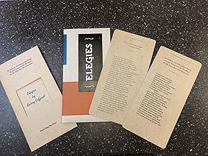 Seller image for ELEGIES [SIGNED] for sale by Second Story Books, ABAA