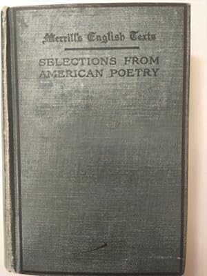 Imagen del vendedor de Selections From American Poetry a la venta por Early Republic Books