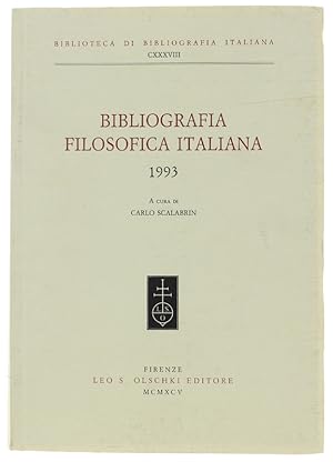 Bild des Verkufers fr BIBLIOGRAFIA FILOSOFICA ITALIANA - 1993: zum Verkauf von Bergoglio Libri d'Epoca