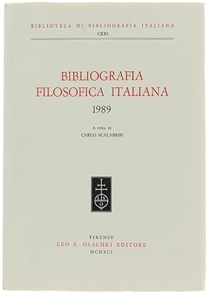 Imagen del vendedor de BIBLIOGRAFIA FILOSOFICA ITALIANA - 1989.: a la venta por Bergoglio Libri d'Epoca