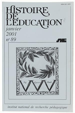 Seller image for HISTOIRE DE L'EDUCATION. N89 - janvier 2001.: for sale by Bergoglio Libri d'Epoca