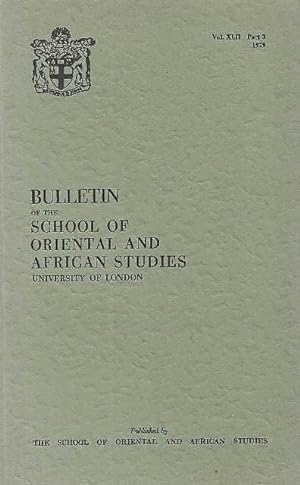 Bulletin of The School of Oriental and African Studies XLII Part 3 (1979)