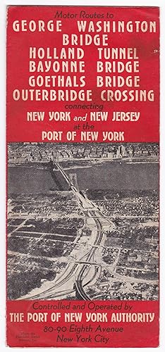 Map - Motor Routes to George Washington Bridge, Karte 1931 1932, Port of New York