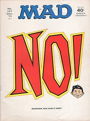 Imagen del vendedor de Mad Magazine, December 1971, No. 147 -- No! Remember, Mad Said It First! a la venta por A Cappella Books, Inc.