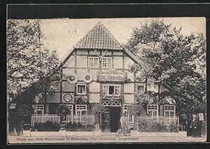 Ansichtskarte Langenhagen, Restaurant St. Hubertus im Sommer