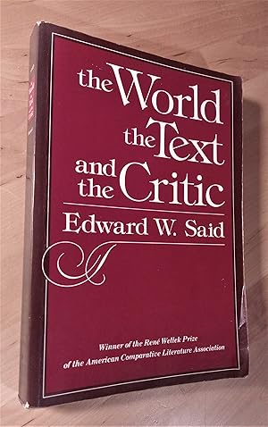 Seller image for The World, the Text, and the Critic for sale by Llibres Bombeta