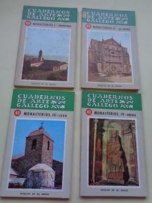 Cuadernos de arte Gallego. 4 libros. Monasterios. I: Pontevedra - II: La Coruña - III: Lugo - IV:...