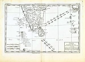 Carte de la Partie Inférieure de l'Inde en de çà du Gange, contenant l'Isle de Ceylan, les Côtes ...