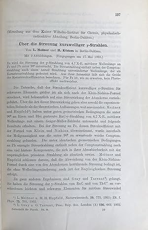 "Uber die Streuung kurzwelliger [gamma]-Strahlen." with: DELBRUCK, Max (1906-1981). "Zusatz bein ...