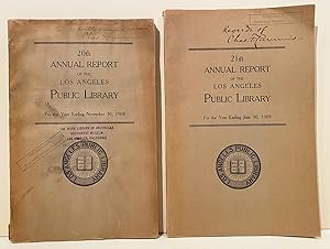 Annual Report of the Los Angeles Public Library (4 issues, 2 INSCRIBED by Lummis)