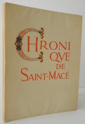 CHRONIQUE DE SAINT-MACE. Illustrations de Maurice Pouzet.