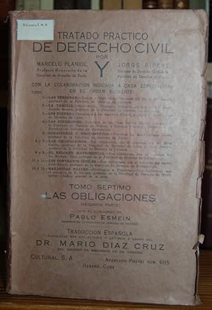 Imagen del vendedor de TRATADO PRACTICO DE DERECHO CIVIL FRANCES. Tomo sptimo: LAS OBLIGACIONES. (Segunda parte). Con el concurso de Pablo Esmein, Juan Radouant y Gabriel Gabolde a la venta por Fbula Libros (Librera Jimnez-Bravo)