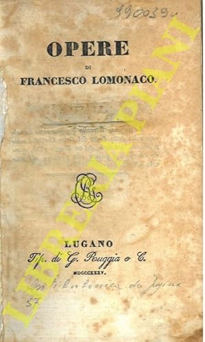Bild des Verkufers fr Opere. zum Verkauf von Libreria Piani