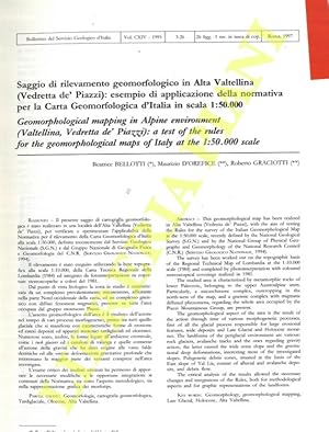 Bild des Verkufers fr Saggio di rilevamento geomorfologico in Alta Valtellina (Vedretta de' Piazzi) : esempio di applicazione della normativa per la Carta Geomorfologica d'Italia in scala 1:50000. Geomorphological mapping in Alpine environment (Valtellina, Vedretta de' Piazzi) : a test of the rules for the geomorphological maps of Italy at the 1:50000 scale. zum Verkauf von Libreria Piani