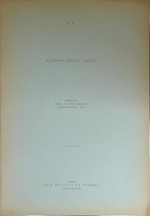 Bild des Verkufers fr Rassegna bibliografica Estratto Rivista Diritto Minerario Aprile-Settembre 1965 zum Verkauf von Librodifaccia