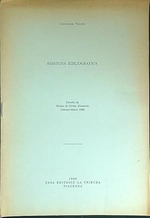 Bild des Verkufers fr Rassegna bibliografica Estratto Rivista Diritto Minerario Gennaio-Marzo 1966 zum Verkauf von Librodifaccia