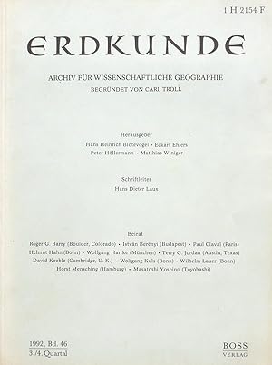 Bild des Verkufers fr Erdkunde. Archiv fr wissenschaftliche Geographie, Band 46, 3./4. Quartal (1992). zum Verkauf von Archiv Fuenfgiebelhaus