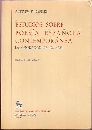 Seller image for Estudios sobre poesa espaola contempornea. La generacin de 1924-1925. for sale by Librera y Editorial Renacimiento, S.A.