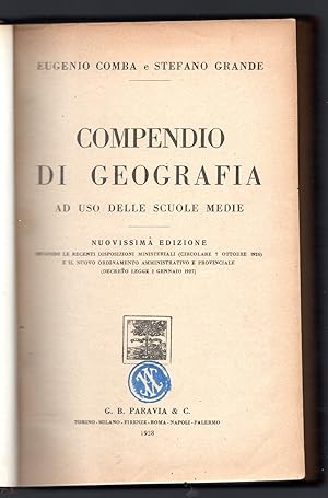Bild des Verkufers fr Compendio di geografia ad uso delle scuole medie zum Verkauf von Sergio Trippini