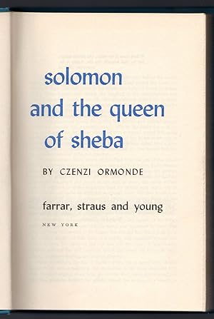 Bild des Verkufers fr Solomon and the queen of Sheba zum Verkauf von Sergio Trippini