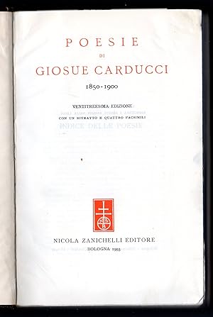 Bild des Verkufers fr Poesie di Giosue Carducci 1850 - 1900 zum Verkauf von Sergio Trippini