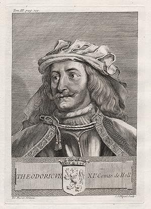 Seller image for Theodoric VII, XIe. Comte de Holl." - Dirk VII, Count of Holland (?-1203) Graf Graaf Portrait for sale by Antiquariat Steffen Vlkel GmbH