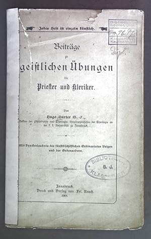 Bild des Verkufers fr Beitrge zu geistlichen bungen fr Priester und Kleriker. Predigtskizzen 5. Heft. zum Verkauf von books4less (Versandantiquariat Petra Gros GmbH & Co. KG)