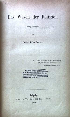 Bild des Verkufers fr Das Wesen der Religion; Die Religion, ihr Wesen und ihre Geschichte, auf Grund des gegenwrtigen Standes der philosophischen und der historischen Wissenschaft dargestellt; Band 1; zum Verkauf von books4less (Versandantiquariat Petra Gros GmbH & Co. KG)