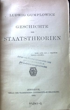 Imagen del vendedor de Geschichte und Staatstheorien; a la venta por books4less (Versandantiquariat Petra Gros GmbH & Co. KG)