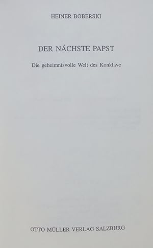 Bild des Verkufers fr Der nchste Papst. zum Verkauf von Antiquariat Bookfarm