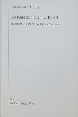 Seller image for Die Jahre mit Johannes Paul II. Rechenschaft ber ein politisches Pontifikat. for sale by Antiquariat Bookfarm