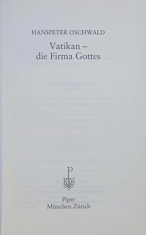 Seller image for Vatikan - die Firma Gottes. for sale by Antiquariat Bookfarm