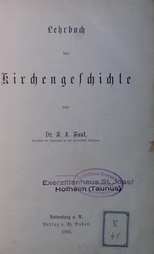 Bild des Verkufers fr Lehrbuch der Kirchengeschichte. zum Verkauf von Antiquariat Bookfarm