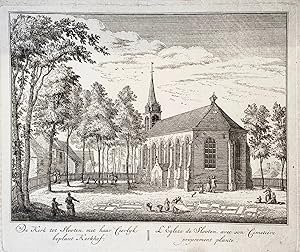 Original etching and engraving/Antique print/originele ets en gravure: De Kerk tot Slooten met ha...