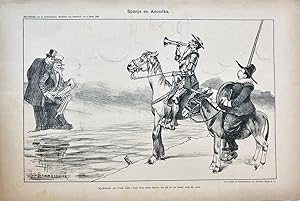 [Original lithograph/lithografie by Johan Braakensiek] Spanje en Amerika, 13 Maart 1898, 1 pp.