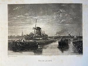 [Lithography, Lithografie, The Hague] Vue de la Haye (De Vliet met zicht op Den Haag, Gravenhage)...