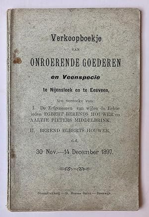 [Veilingboekje betreffende onroerend goed Nijensleek, Overijssel] Verkoopboekje van Onroerende Go...