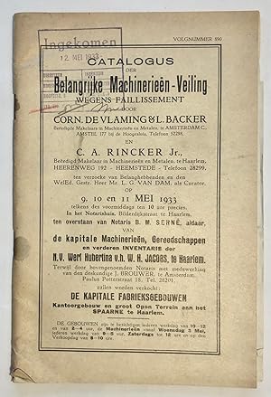 [Veilingboekje betreffende onroerend goed Haarlem, Noord-Holland] Catalogus der Belangrijke Machi...