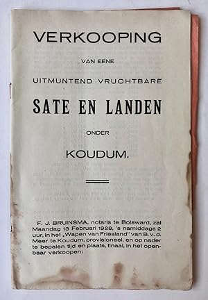 [Veilingboekje betreffende onroerend goed Koudum, Friesland, met kaart] Verkooping van eene uitmu...