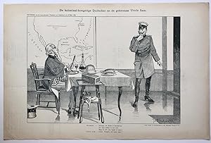 [Original lithograph/lithografie by Johan Braakensiek] De koloniaal-hongerige Duitscher en de gen...