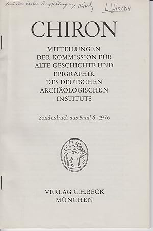 Image du vendeur pour Jordanes-Studien. [Aus: Chiron, Bd. 6, 1976]. Jordanes und das "Chronicon" des Marcellinus Comes - Die Selbstndigkeit des Jordanes. / Mitteilungen der Kommission fr Alte Geschichte und Epigraphik des Deutschen Archologischen Instituts. mis en vente par Fundus-Online GbR Borkert Schwarz Zerfa