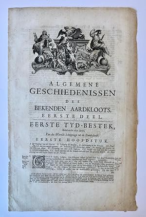 [Antique title page, 1720] Stories from the Book of Genesis [Algemene Geschiedenissen des bekende...